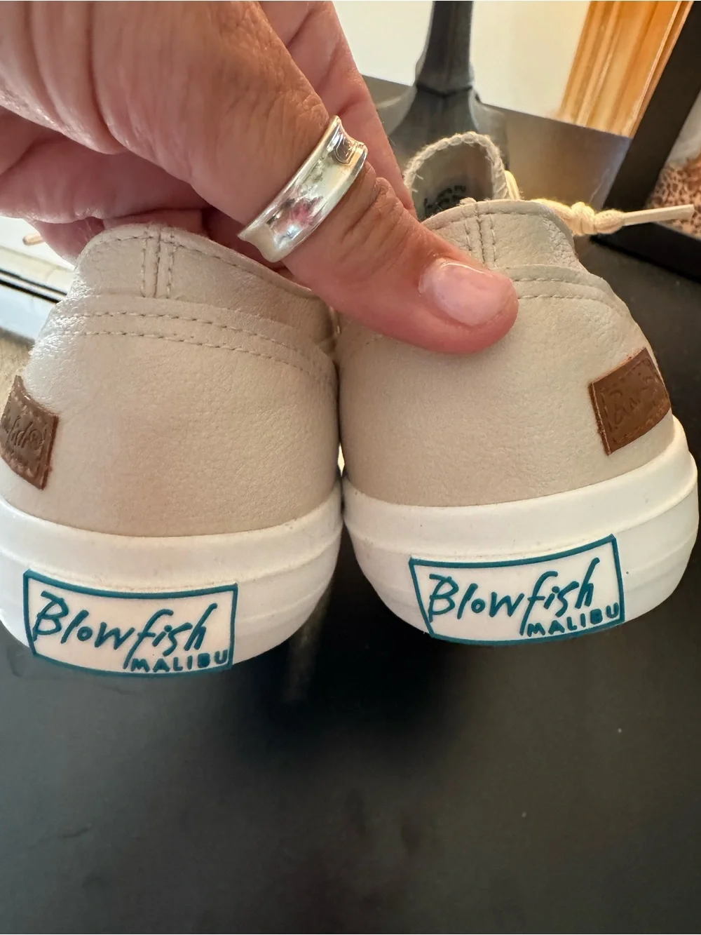 Blowfish Neutral Beige Low-Top Lace-Up Sneakers